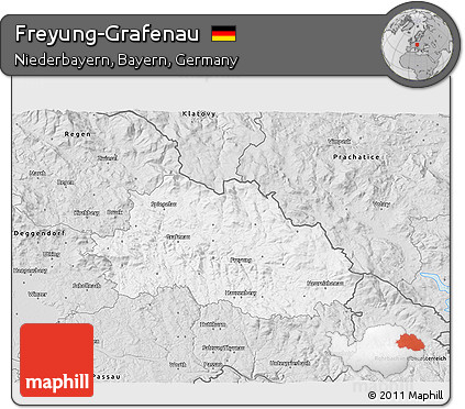 Silver Style 3D Map of Freyung-Grafenau