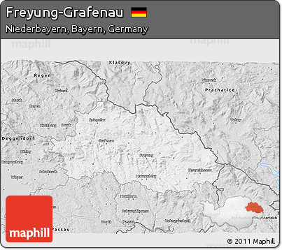 Silver Style 3D Map of Freyung-Grafenau