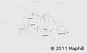 Silver Style 3D Map of Freyung-Grafenau, single color outside