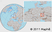 Gray Location Map of Freyung-Grafenau, highlighted parent region, within the entire country