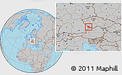 Gray Location Map of Freyung-Grafenau