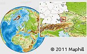 Physical Location Map of Freyung-Grafenau, highlighted country, highlighted parent region