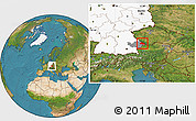 Satellite Location Map of Freyung-Grafenau, highlighted country, highlighted parent region