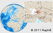 Shaded Relief Location Map of Freyung-Grafenau, highlighted parent region, highlighted grandparent region