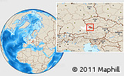 Shaded Relief Location Map of Freyung-Grafenau, highlighted parent region
