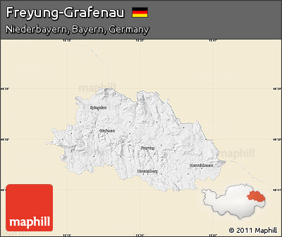 Classic Style Map of Freyung-Grafenau, single color outside