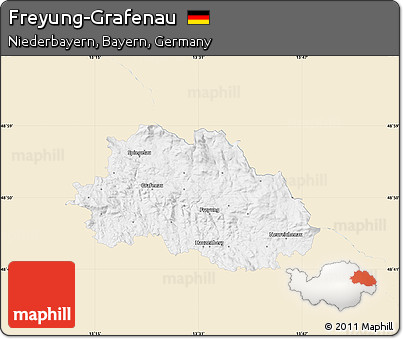 Classic Style Map of Freyung-Grafenau, single color outside
