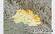 Physical Map of Freyung-Grafenau, darken, semi-desaturated
