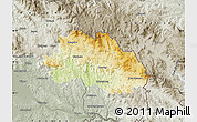 Physical Map of Freyung-Grafenau, semi-desaturated