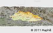 Physical Panoramic Map of Freyung-Grafenau, darken, semi-desaturated