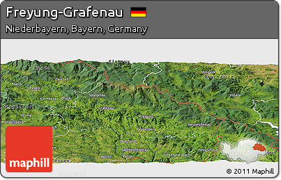 Satellite Panoramic Map of Freyung-Grafenau