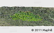 Satellite Panoramic Map of Freyung-Grafenau, semi-desaturated