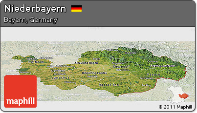Satellite Panoramic Map of Niederbayern, lighten