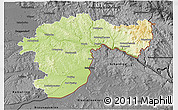 Physical 3D Map of Passau, darken, desaturated