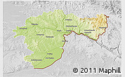 Physical 3D Map of Passau, lighten, desaturated