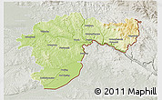 Physical 3D Map of Passau, lighten, semi-desaturated