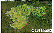 Satellite 3D Map of Passau, darken