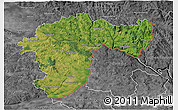 Satellite 3D Map of Passau, desaturated