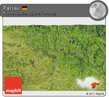 Satellite 3D Map of Passau