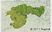 Satellite 3D Map of Passau, lighten