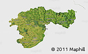 Satellite 3D Map of Passau, single color outside