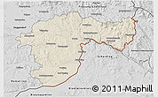 Shaded Relief 3D Map of Passau, desaturated