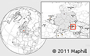 Blank Location Map of Passau, highlighted country, highlighted parent region, within the entire country