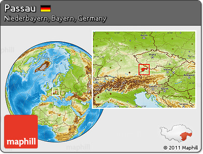 Physical Location Map of Passau