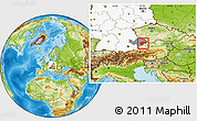 Physical Location Map of Passau, highlighted country, highlighted parent region