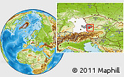 Physical Location Map of Passau, highlighted parent region, highlighted grandparent region