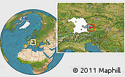 Satellite Location Map of Passau, highlighted parent region, highlighted grandparent region