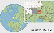 Savanna Style Location Map of Passau, highlighted country, highlighted grandparent region