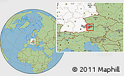 Savanna Style Location Map of Passau, highlighted country, highlighted parent region