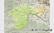 Physical Map of Passau, semi-desaturated