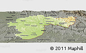 Physical Panoramic Map of Passau, darken, semi-desaturated