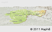 Physical Panoramic Map of Passau, lighten, semi-desaturated