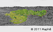 Satellite Panoramic Map of Passau, desaturated