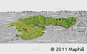 Satellite Panoramic Map of Passau, lighten, desaturated