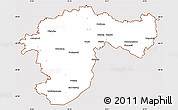Classic Style Simple Map of Passau, cropped outside