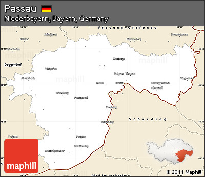 Classic Style Simple Map of Passau