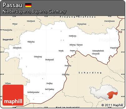 Classic Style Simple Map of Passau