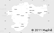 Silver Style Simple Map of Passau, single color outside