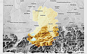 Physical 3D Map of Bad Tölz-Wolfratshausen, desaturated