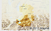 Physical 3D Map of Bad Tölz-Wolfratshausen, lighten