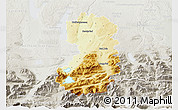 Physical 3D Map of Bad Tölz-Wolfratshausen, lighten, semi-desaturated