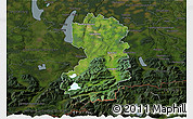 Satellite 3D Map of Bad Tölz-Wolfratshausen, darken