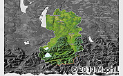 Satellite 3D Map of Bad Tölz-Wolfratshausen, desaturated
