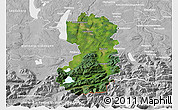 Satellite 3D Map of Bad Tölz-Wolfratshausen, lighten, desaturated