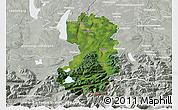 Satellite 3D Map of Bad Tölz-Wolfratshausen, lighten, semi-desaturated