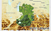Satellite 3D Map of Bad Tölz-Wolfratshausen, physical outside